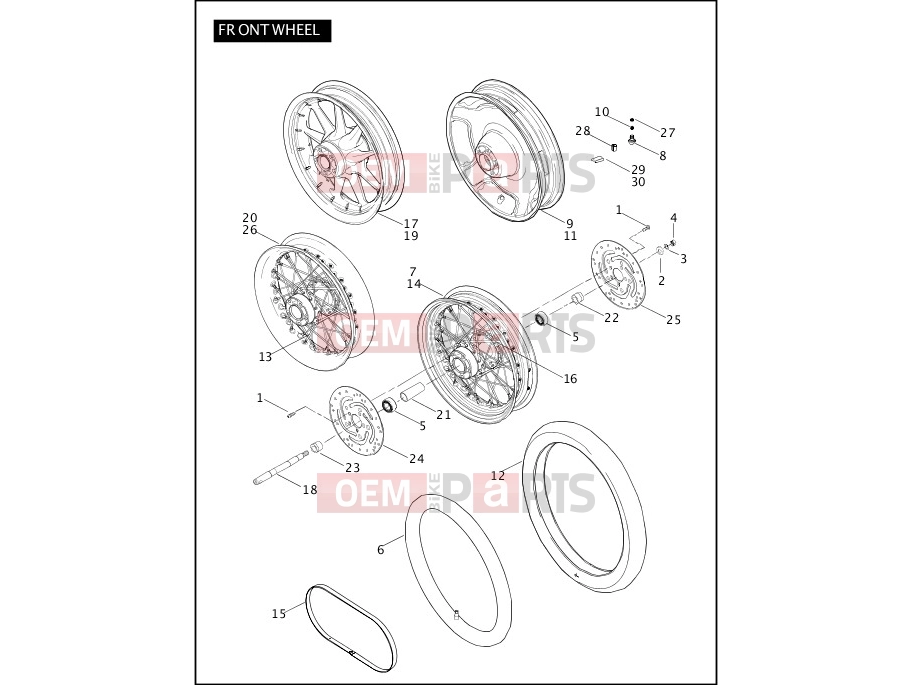 Harley-Davidson 2007 TOURING ELECTRA GLIDE CLASSIC  - FLHTC FRONT WHEEL
