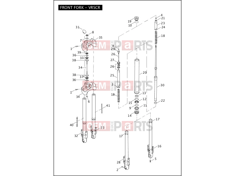 Harley-Davidson 2007 VRSC VRSCD NIGHT ROD  - VRSCD FRONT FORK - VRSCR