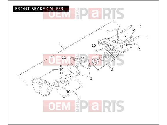 Harley-Davidson 2006 SOFTAIL NIGHT TRAIN  - FXSTB FRONT BRAKE CALIPER