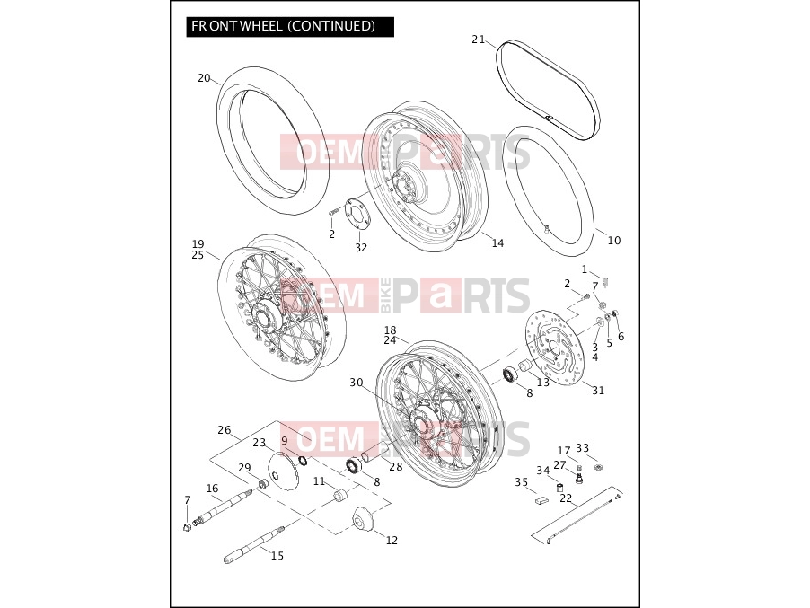 Harley-Davidson 2006 SOFTAIL NIGHT TRAIN  - FXSTB FRONT WHEEL (CONTINUED)
