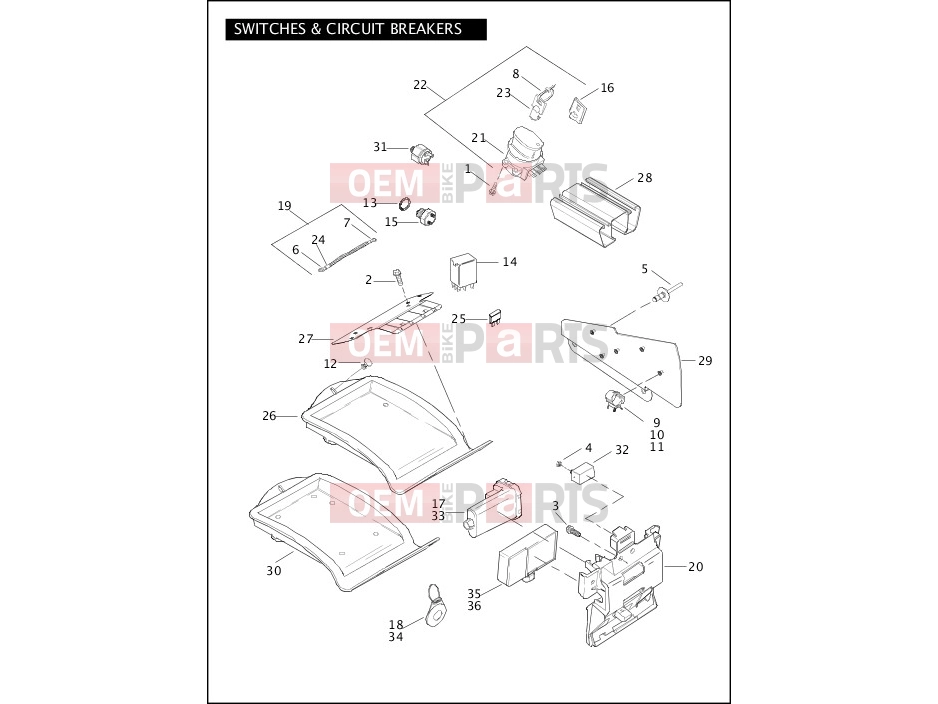 Harley-Davidson 2006 SOFTAIL NIGHT TRAIN  - FXSTB SWITCHES & CIRCUIT BREAKERS