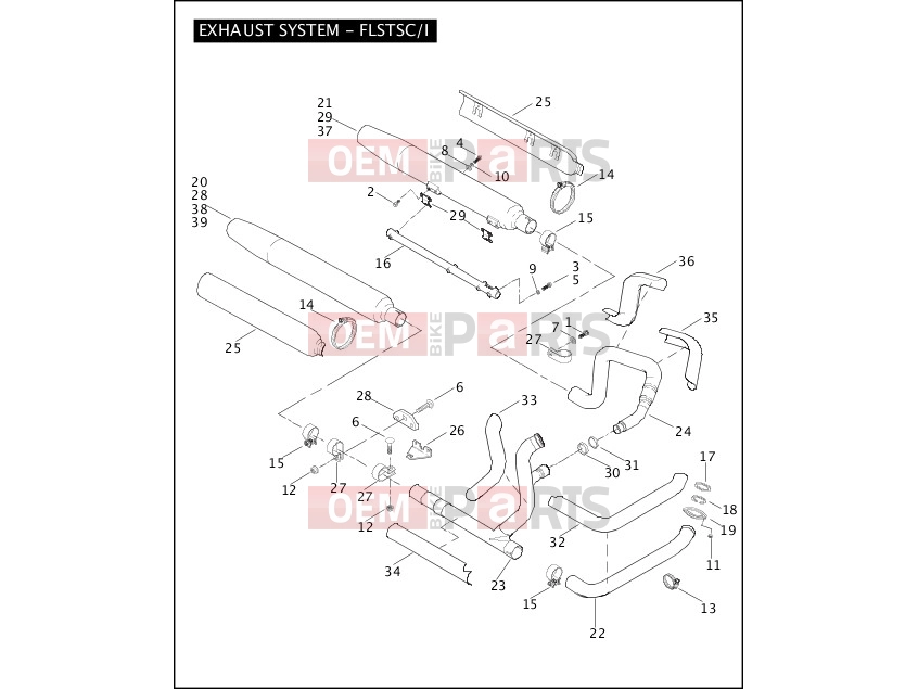 Harley-Davidson 2006 SOFTAIL SOFTAIL DEUCE  - FXSTD EXHAUST SYSTEM - FLSTSC/I