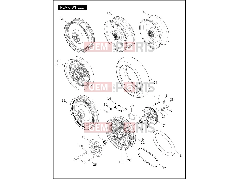 Harley-Davidson 2006 SOFTAIL SOFTAIL DEUCE  - FXSTD REAR WHEEL