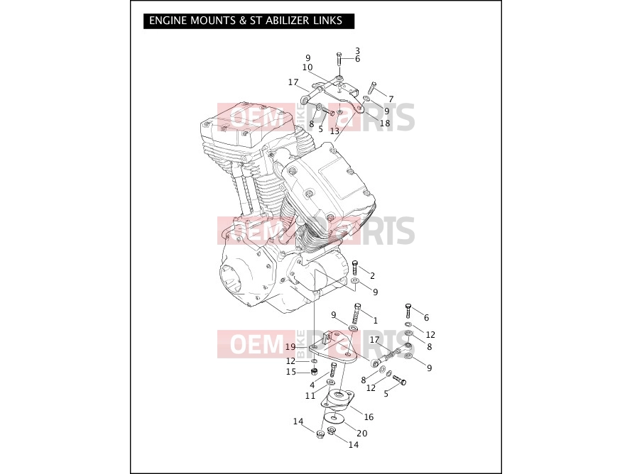 Harley-Davidson 2006 TOURING ELECTRA GLIDE STANDARD  - FLHTI ENGINE MOUNTS & STABILIZER LINKS