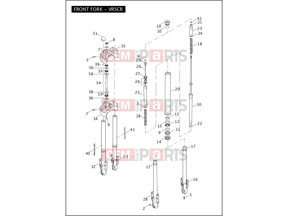 Harley-Davidson 2006 VRSC VRSCD NIGHT ROD  - VRSCD FRONT FORK - VRSCR