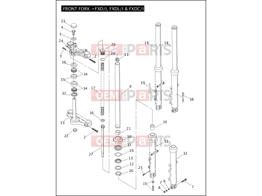 Harley-Davidson 2005 DYNA DYNA SUPER GLIDE CUSTOM  - FXDC FRONT FORK - FXD/I, FXDL/I & FXDC/I