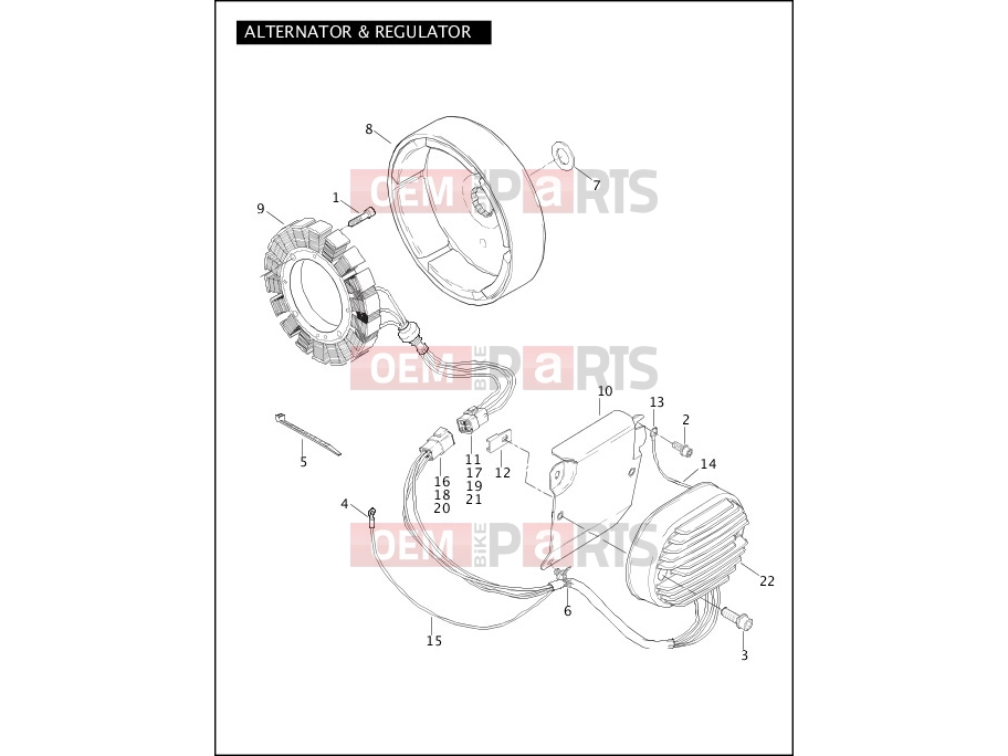 Harley-Davidson 2005 SOFTAIL NIGHT TRAIN  - FXSTB ALTERNATOR & REGULATOR