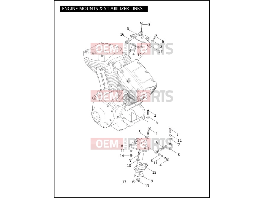 Harley-Davidson 2005 TOURING ELECTRA GLIDE CLASSIC  - FLHTC ENGINE MOUNTS & STABILIIZER LINKS
