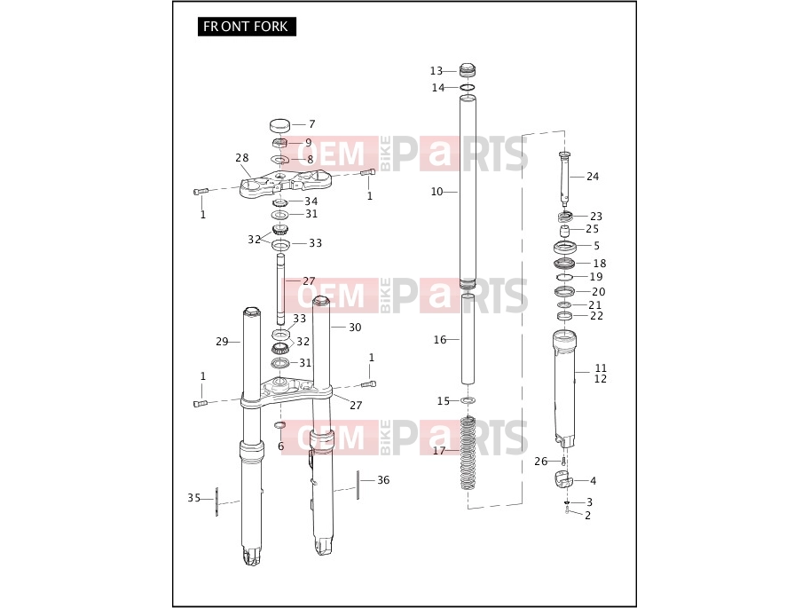 Harley-Davidson 2005 VRSC VRSCA V-ROD  - VRSCA FRONT FORK