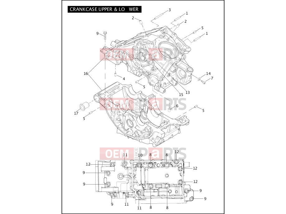 Harley-Davidson 2005 VRSC VRSCB V-ROD  - VRSCB CRANKCASE - UPPER & LOWER