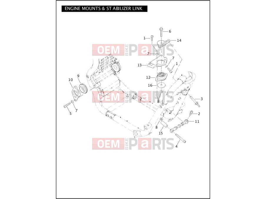 Harley-Davidson 2005 VRSC VRSCB V-ROD  - VRSCB ENGINE MOUNTS & STABILIZER LINK