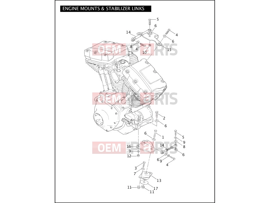 Harley-Davidson 2004 CVO/CUSTOM CVO ELECTRA GLIDE  - FLHTCSE ENGINE MOUNTS & STABILIZER LINKS