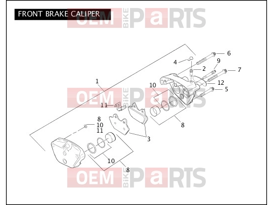 Harley-Davidson 2004 CVO/CUSTOM CVO SOFTAIL DEUCE  - FXSTDSE2 FRONT BRAKE CALIPER