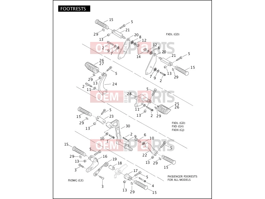 Harley-Davidson 2004 DYNA DYNA SUPER GLIDE  - FXD FOOTRESTS