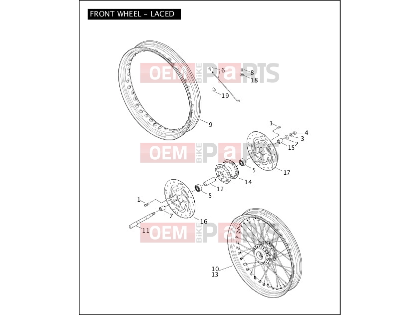 Harley-Davidson 2004 DYNA DYNA SUPER GLIDE  - FXD FRONT WHEEL - LACED