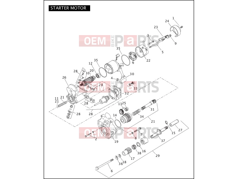Harley-Davidson 2004 DYNA DYNA SUPER GLIDE  - FXD STARTER MOTOR