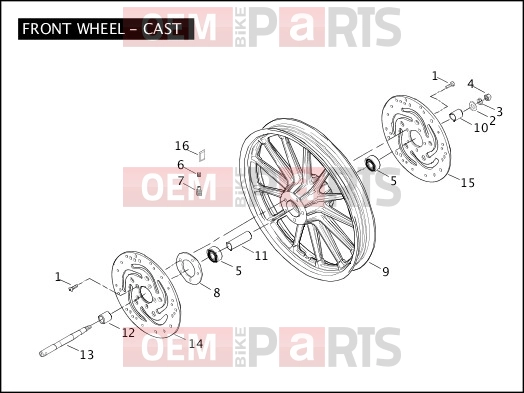 Harley-Davidson 2004 DYNA DYNA WIDE GLIDE  - FXDWGI FRONT WHEEL - CAST