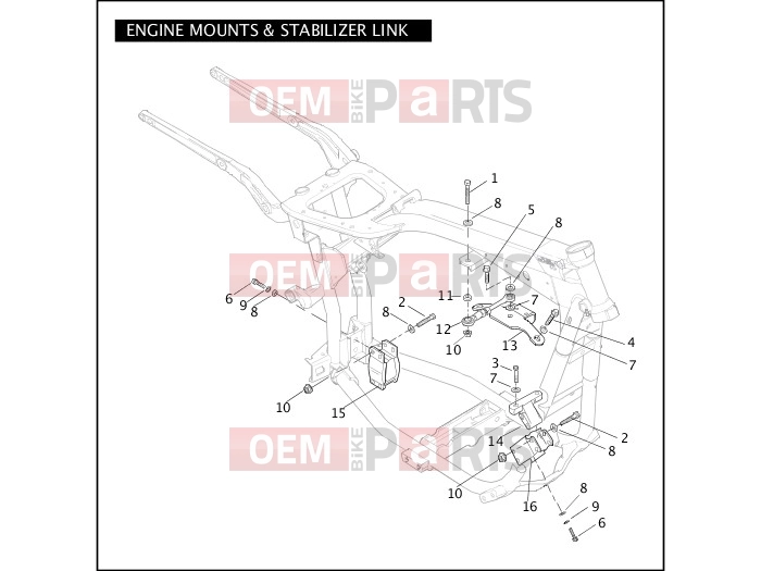 Harley-Davidson 2004 POLICE DYNA DEFENDER  - FXDP ENGINE MOUNTS & STABILIZER LINK