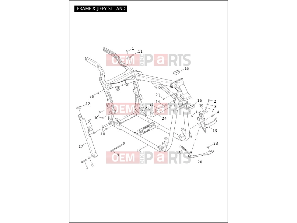 Harley-Davidson 2004 SOFTAIL NIGHT TRAIN  - FXSTB FRAME & JIFFY STAND