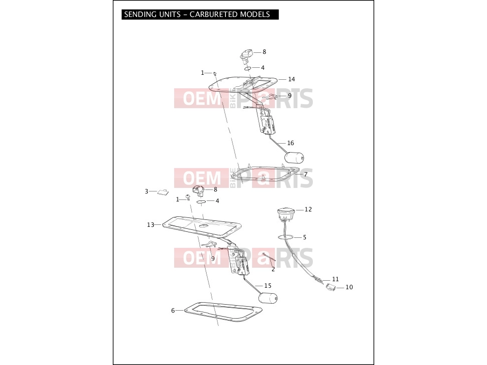 Harley-Davidson 2004 SOFTAIL NIGHT TRAIN  - FXSTB SENDING UNITS - CARBURETED MODELS