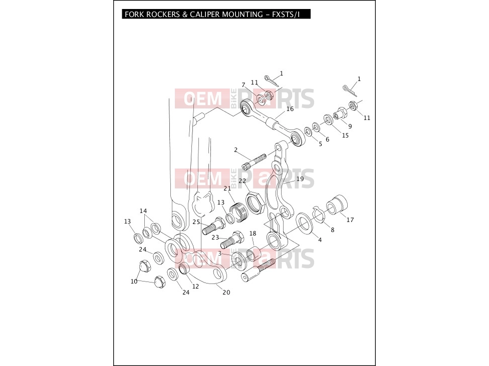 Harley-Davidson 2004 SOFTAIL SOFTAIL DEUCE  - FXSTD FORK ROCKERS & CALIPER MOUNTING - FXSTS/I