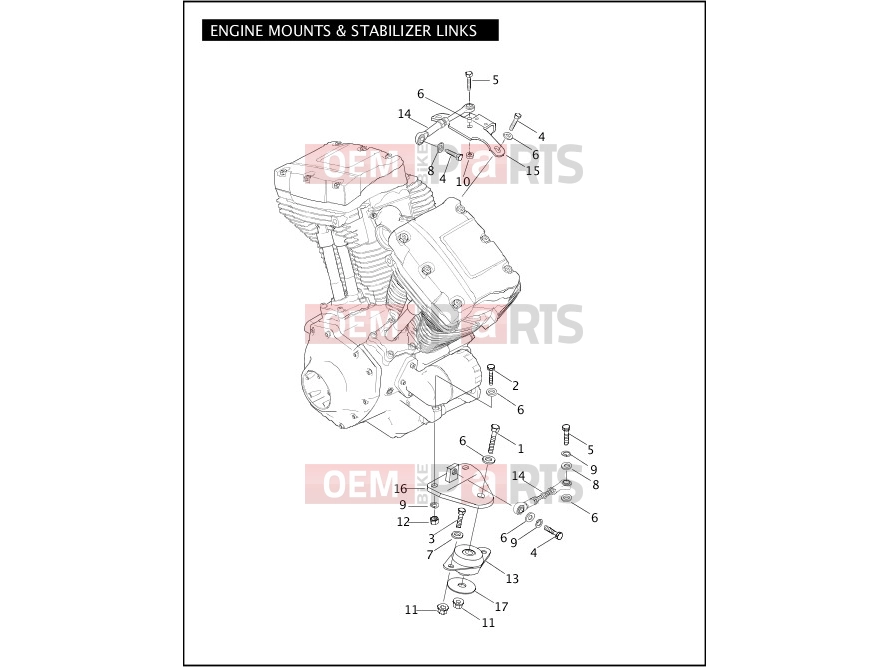 Harley-Davidson 2004 TOURING ELECTRA GLIDE CLASSIC  - FLHTC ENGINE MOUNTS & STABILIIZER LINKS