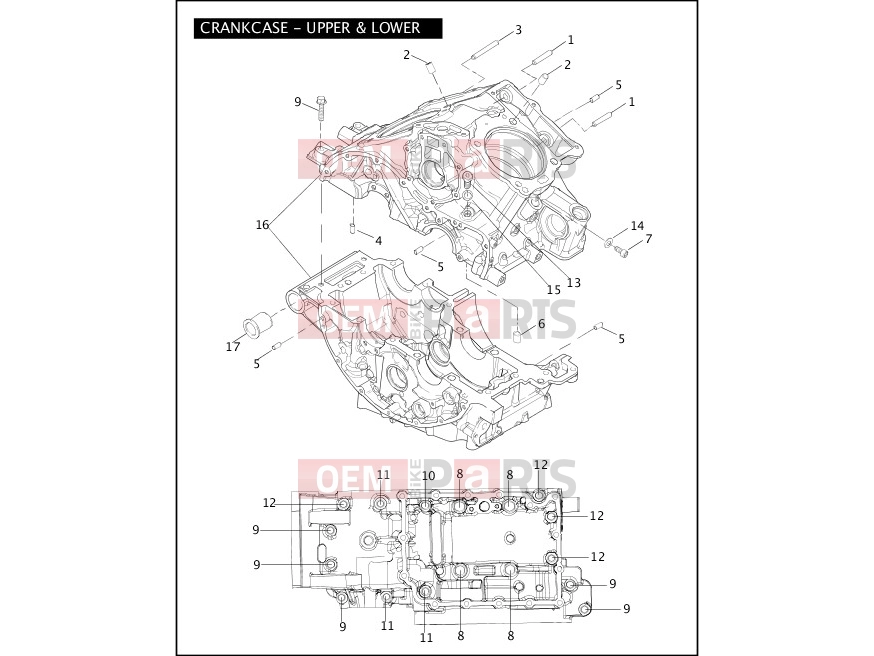 Harley-Davidson 2004 VRSC VRSCB V-ROD  - VRSCB CRANKCASE - UPPER & LOWER
