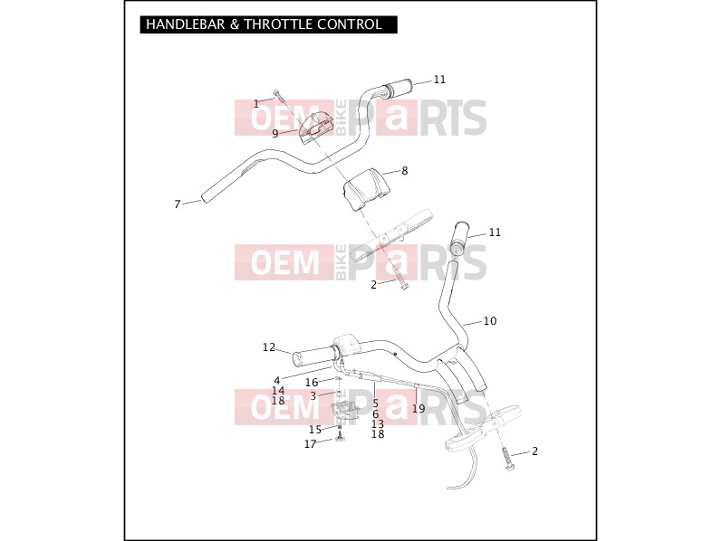 Harley-Davidson 2004 VRSC VRSCB V-ROD  - VRSCB HANDLEBAR & THROTTLE CONTROL