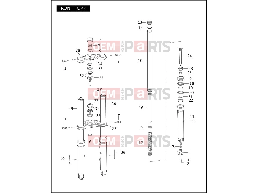 Harley-Davidson 2004 VRSC VRSCB V-ROD 98  - VRSCB 98 FRONT FORK