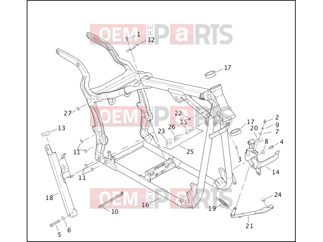 Harley-Davidson 2003 SOFTAIL NIGHT TRAIN  - FXSTB FRAME & JIFFY STAND