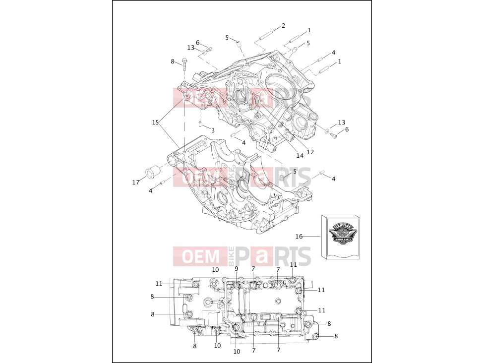 Harley-Davidson 2003 VRSC VRSCA V-ROD  - VRSCA CRANKCASE - UPPER & LOWER