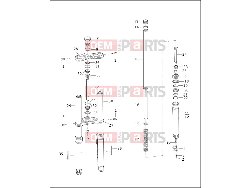 Harley-Davidson 2003 VRSC VRSCA V-ROD 98  - VRSCA 98 FRONT FORK