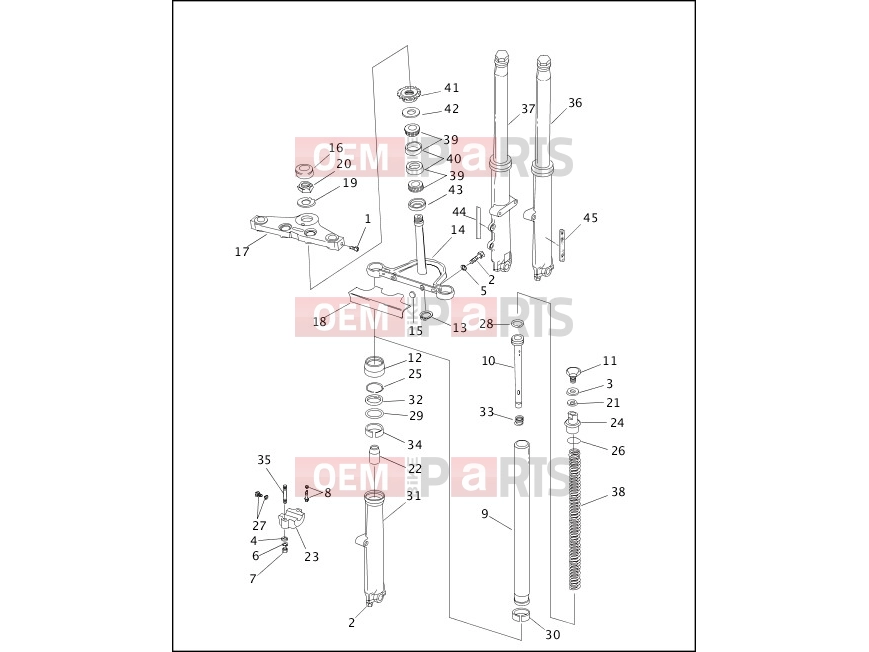 Harley-Davidson 2002 DYNA DYNA WIDE GLIDE  - FXDWG FRONT FORK - FXDWG