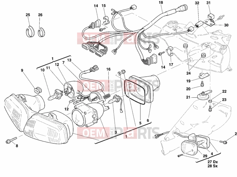 DUCATI 2000 Superbike 996 HEADLIGHT » LIGHTING SYSTEM