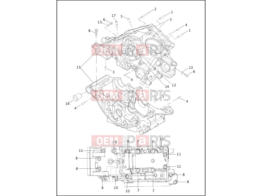 Harley-Davidson 2002 VRSC VRSCA V-ROD  - VRSCA CRANKCASE - UPPER & LOWER