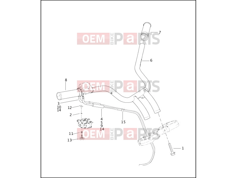 Harley-Davidson 2002 VRSC VRSCA V-ROD  - VRSCA HANDLEBAR & THROTTLE CONTROL