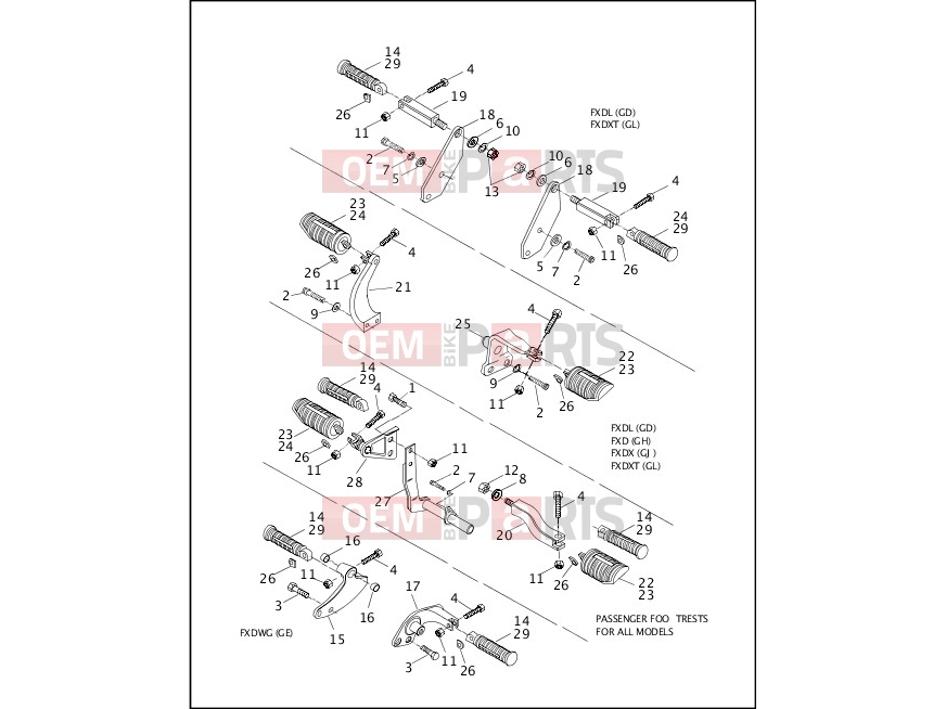 Harley-Davidson 2001 DYNA DYNA SUPER GLIDE  - FXD FOOTRESTS