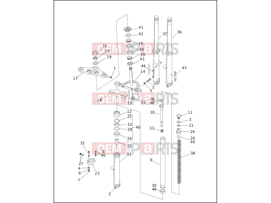 Harley-Davidson 2001 DYNA DYNA WIDE GLIDE  - FXDWG FRONT FORK - FXDWG