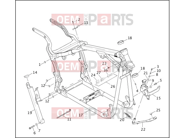 Harley-Davidson 2001 SOFTAIL NIGHT TRAIN  - FXSTB FRAME & JIFFY STAND