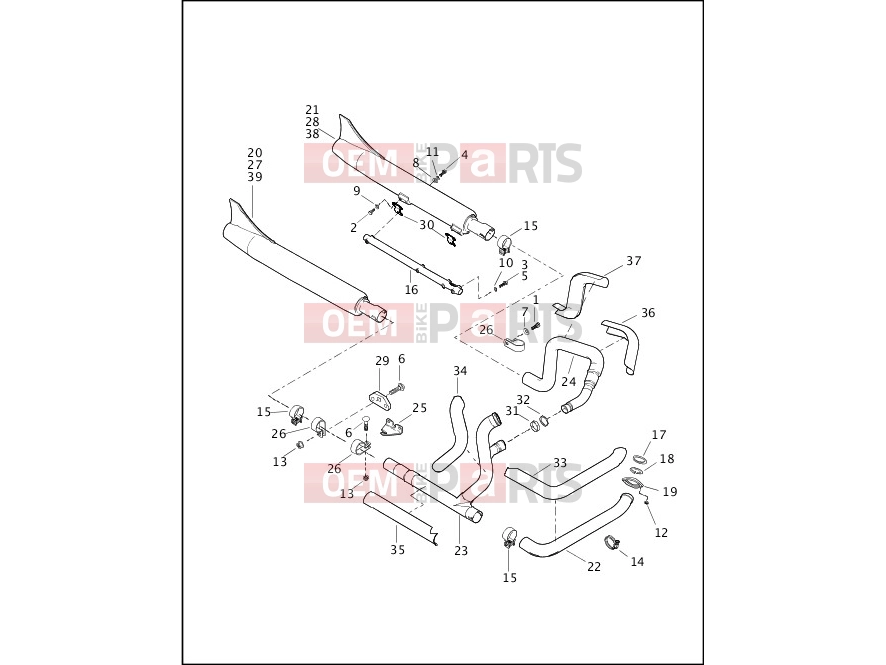 Harley-Davidson 2000 SOFTAIL NIGHT TRAIN  - FXSTB EXHAUST SYSTEM - FLSTS