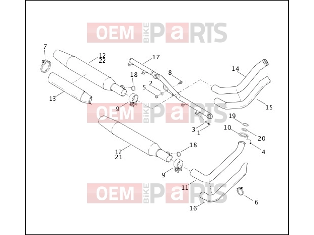 Harley-Davidson 2000 SOFTAIL SOFTAIL DEUCE  - FXSTD EXHAUST SYSTEM - FXST, FLSTC, FXSTS & FXSTB