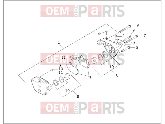 Harley-Davidson 2000 TOURING ELECTRA GLIDE STANDARD  - FLHT FRONT BRAKE CALIPER
