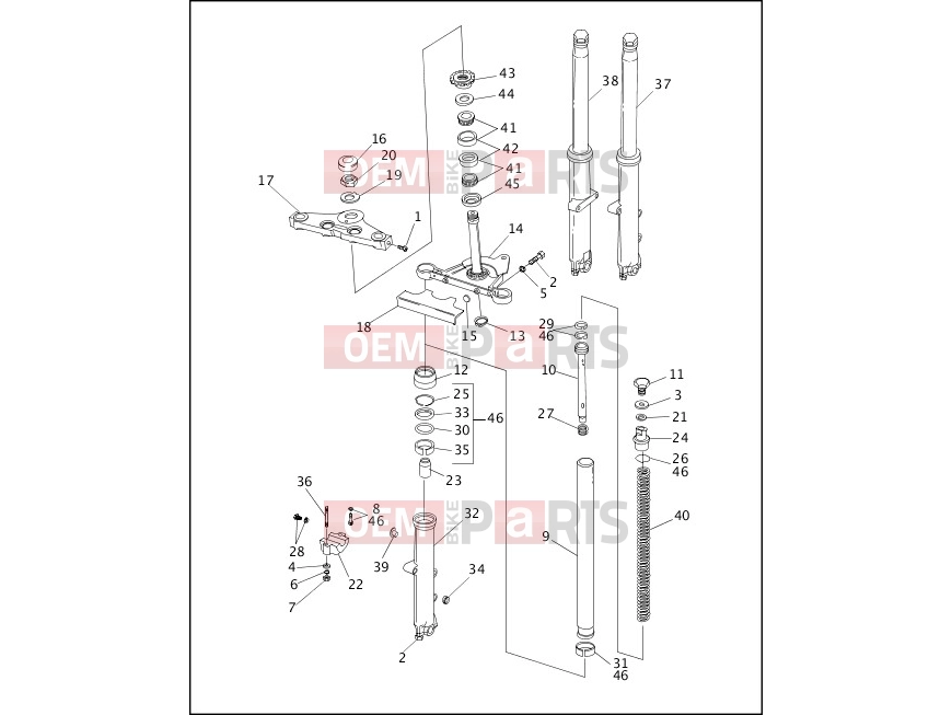 Harley-Davidson 1997 DYNA DYNA WIDE GLIDE  - FXDWG FRONT FORK - FXDWG