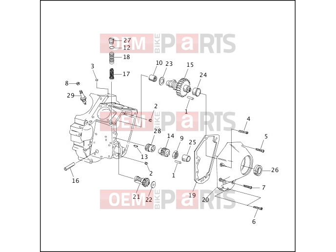Harley-Davidson 1996 DYNA DYNA SUPER GLIDE  - FXD CRANKCASE - GEAR SIDE