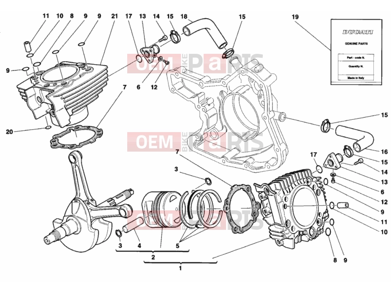 DUCATI 2000 Sporttouring ST2 CYLINDER - PISTON » ENGINE CASE