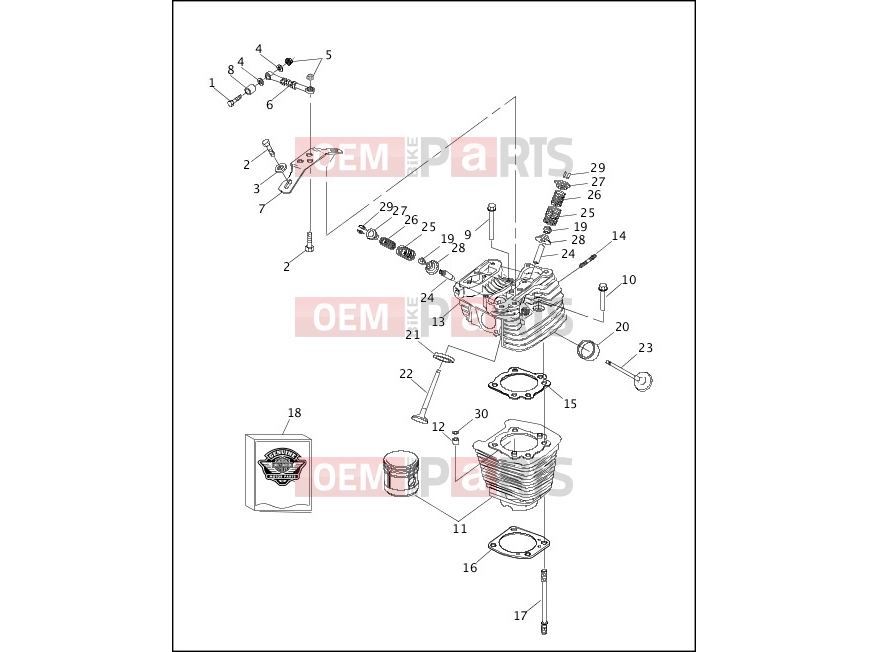 Harley-Davidson 1995 DYNA DYNA SUPER GLIDE  - FXD CYLINDERS, VALVES & HEADS - VÂ²â¢ EVOLUTION
