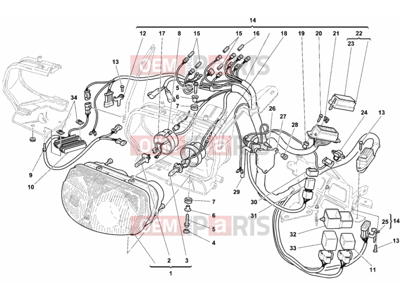 DUCATI 2000 Sporttouring ST4 HEADLIGHT » LIGHTING SYSTEM