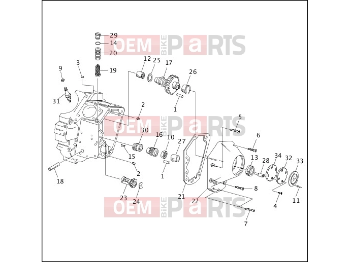 Harley-Davidson 1994 SOFTAIL SOFTAIL CUSTOM  - FXSTC CRANKCASE - GEAR SIDE