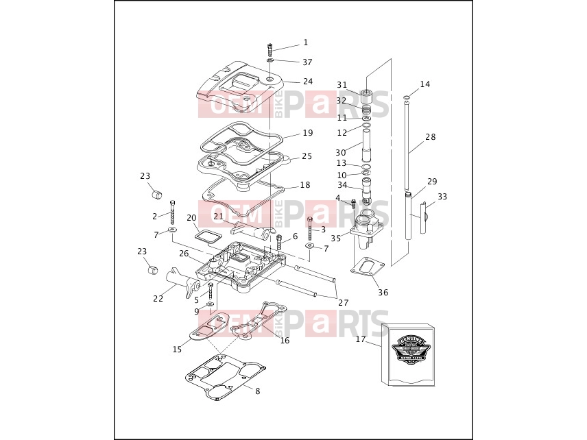 Harley-Davidson 1992 DYNA SUPER GLIDE CUSTOM  - FXDC ROCKER ARMS, COVERS & PUSHRODS - V2â¢ EVOLUTION