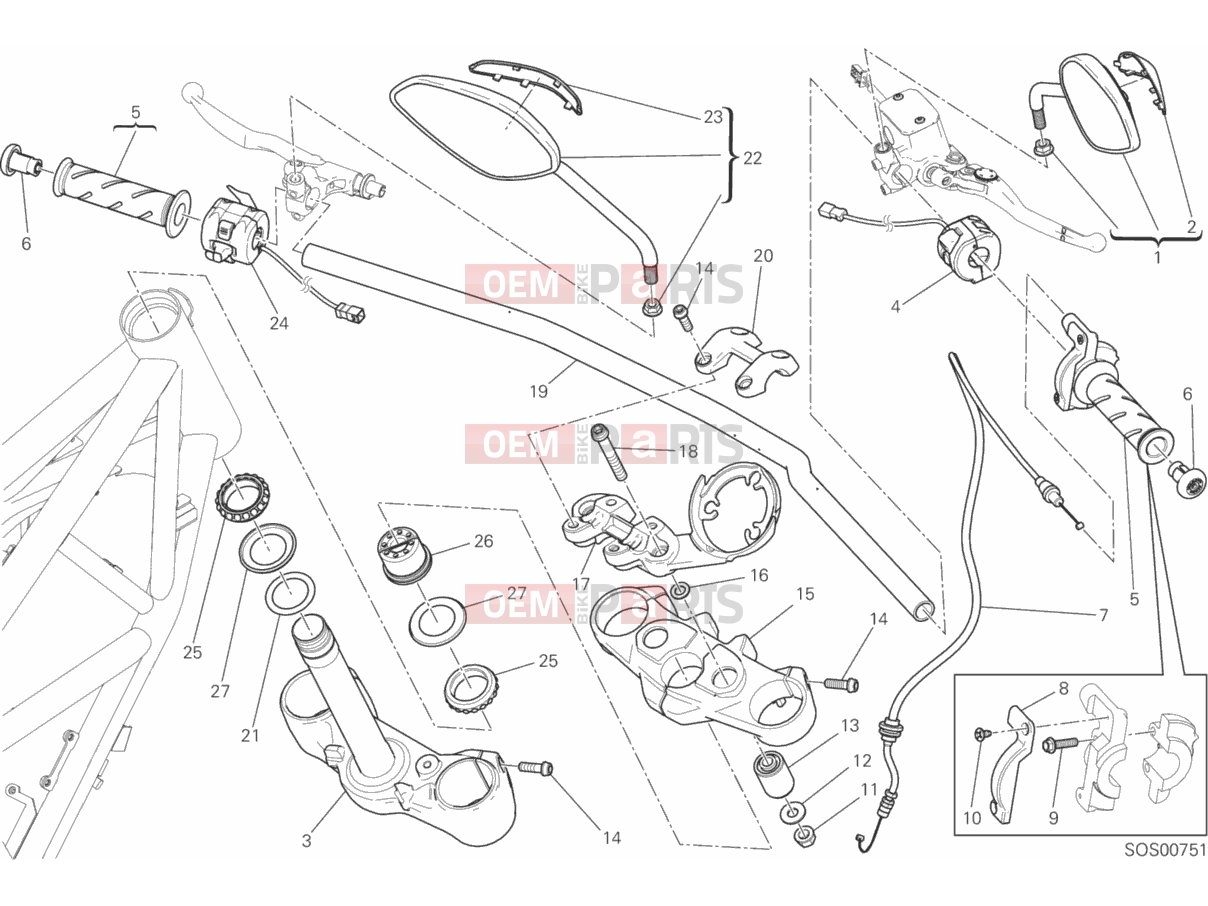 DUCATI 2016 Scrambler Icon HANDLEBAR AND CONTROLS